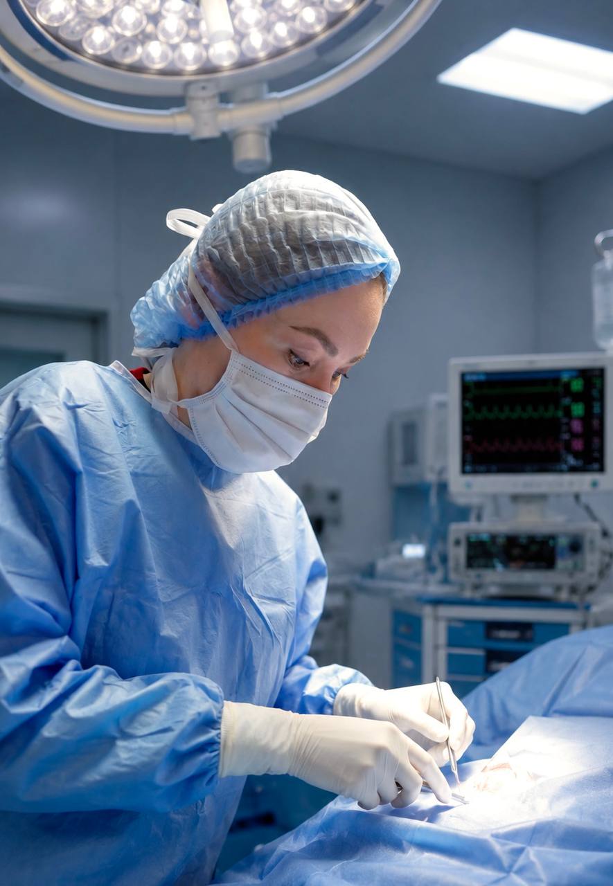 Dr. Kateryna Grebchenko in surgery
